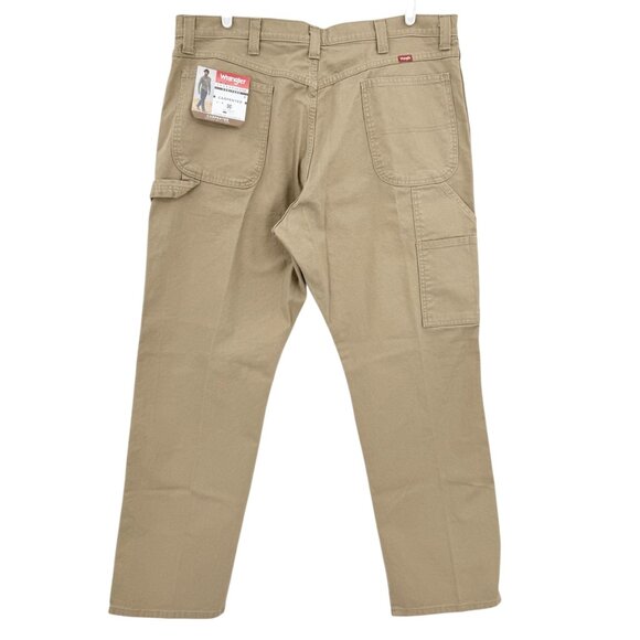 Wrangler Men's Heritage Low Stretch Relaxed Tan Carpenter Pants Size 40x32 NWT - Picture 2 of 11